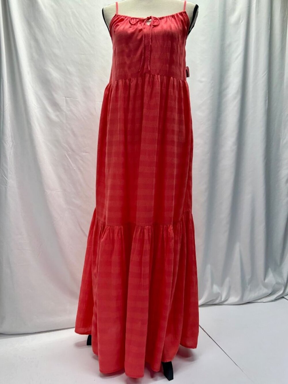 Old Navy Women's NWT Tiered Tie Front Maxi Swing Dress S Red Lory